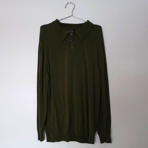 Jos. A. Bank Signature Collection 100% Silk Olive Button Down Shirt